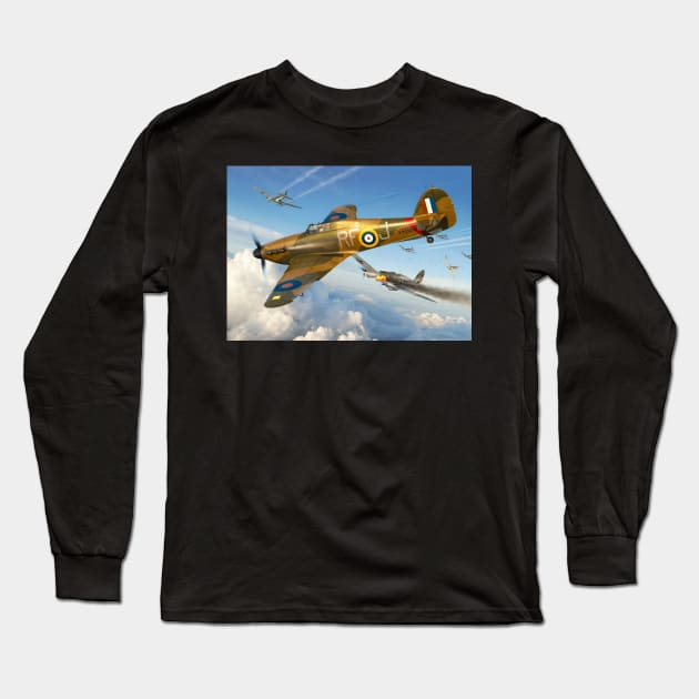 Hawker Hurricane Defender Long Sleeve T-Shirt by Aircraft.Lover